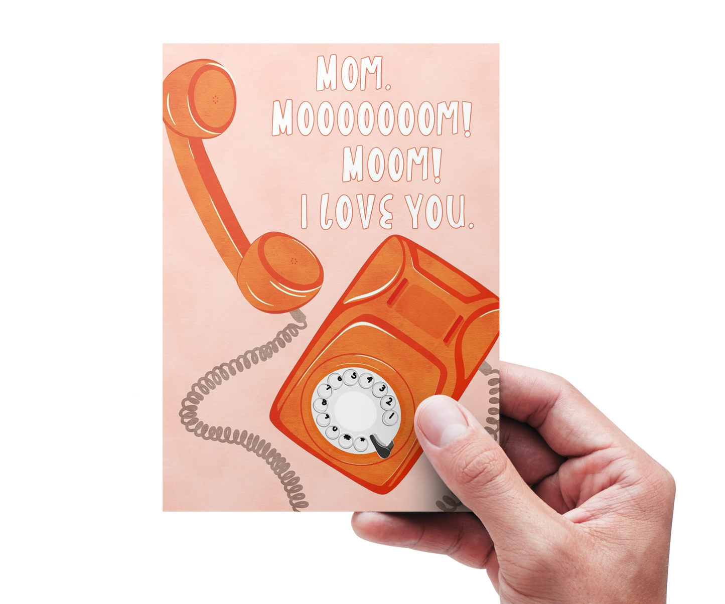 orange and peach greeting card mom i love you