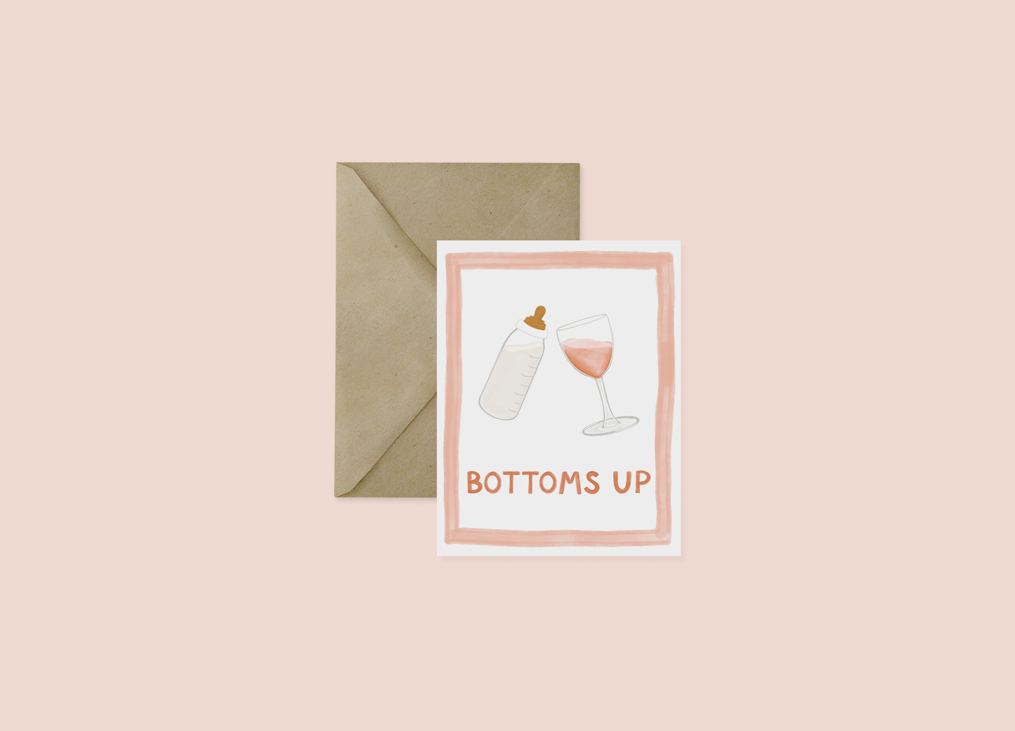 Bottoms Up Bordered Baby Card