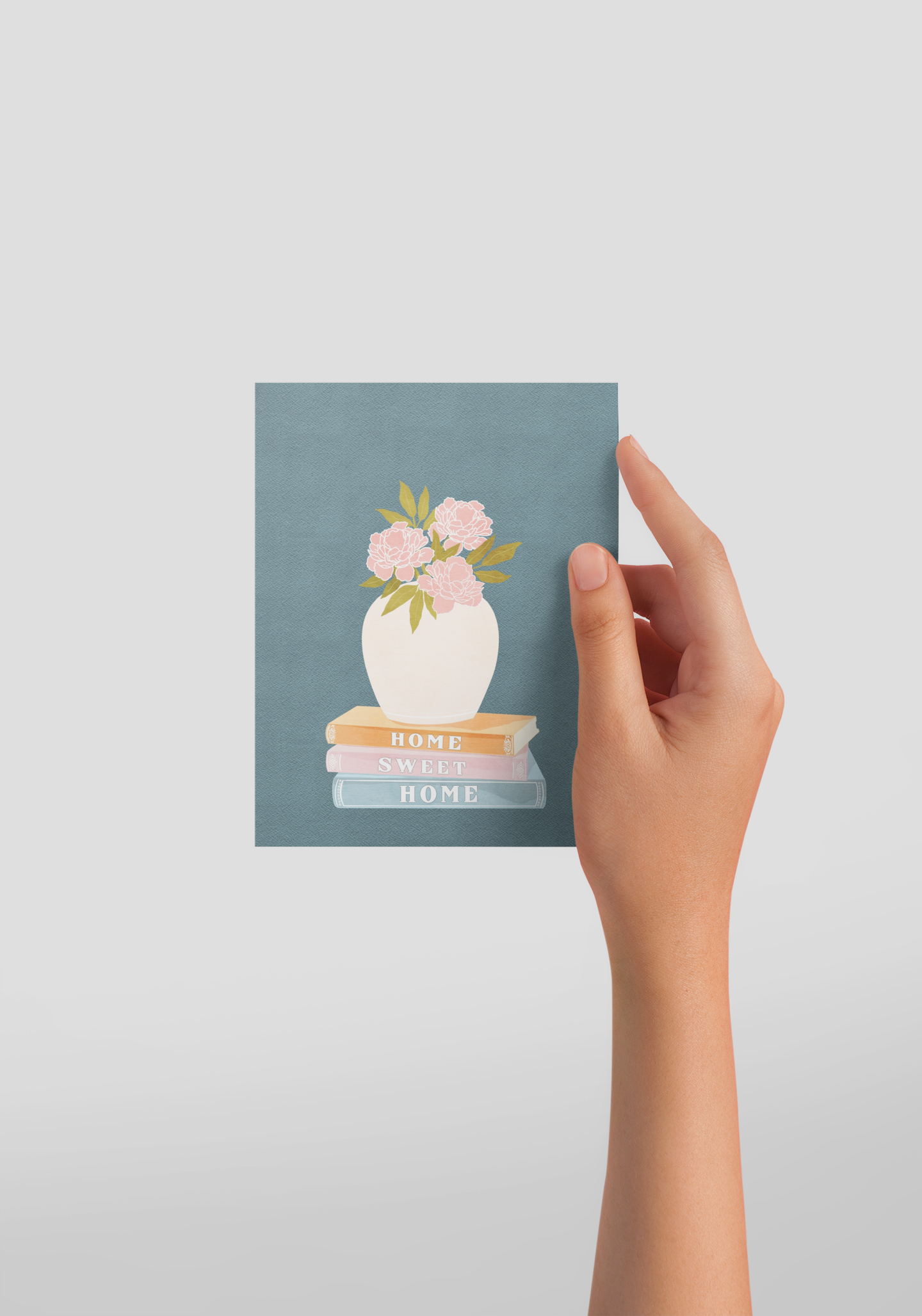 gift for new homeowner - floral and book greeting card
