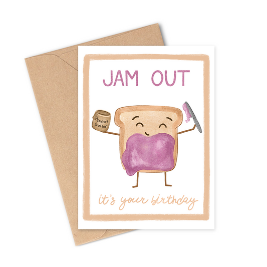 Nothing says Happy Birthday like a cute little peanut butter and jelly toastie! The ideal greeting card for anyone in your life, friend coworker, cousin, niece, nephew, etc! Completely hand-illustrated with lots of love, as always.
