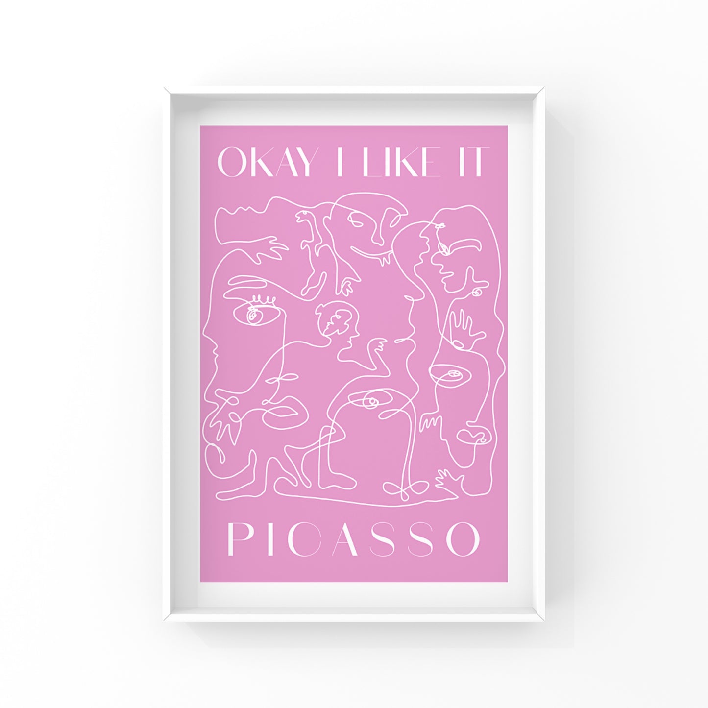 Picasso, but make it... pink! Hang up this minimalist Picasso line art print in any room. It's bright and cheerful and sure to spruce up any of your walls!