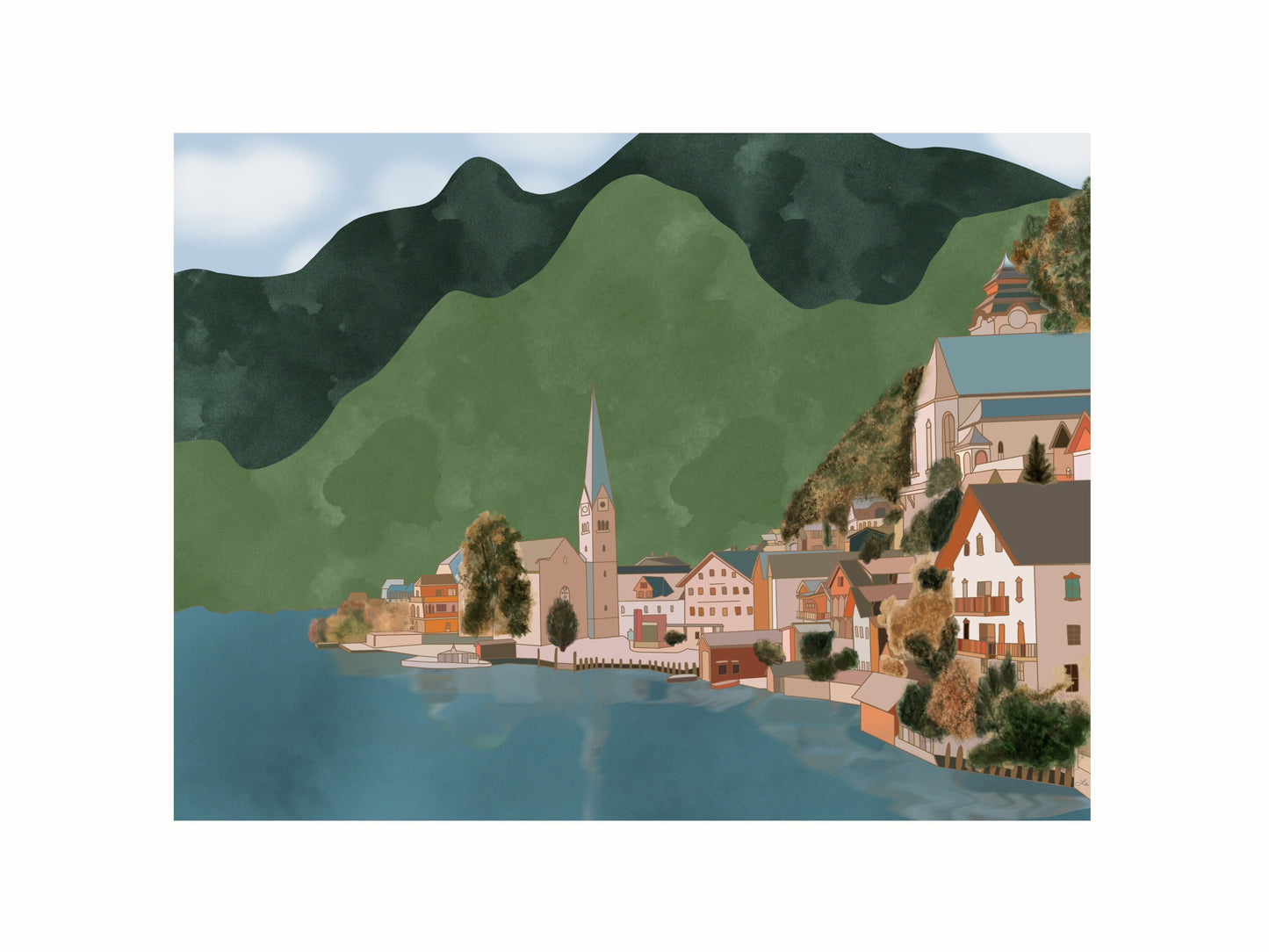 travel artwork - halstatt - destination art