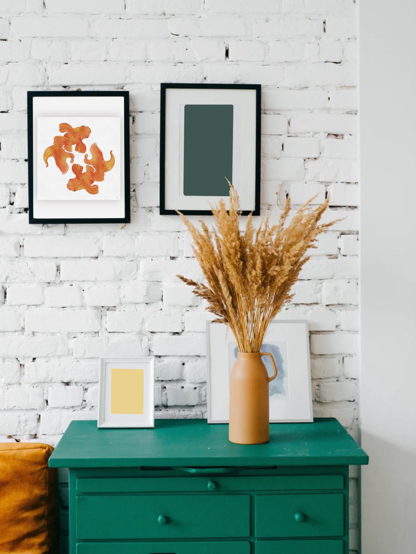 Goldfish Art Print - Orange fish wall art