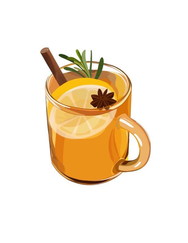 hot toddy wall art print - alcohol artwork, cocktail art