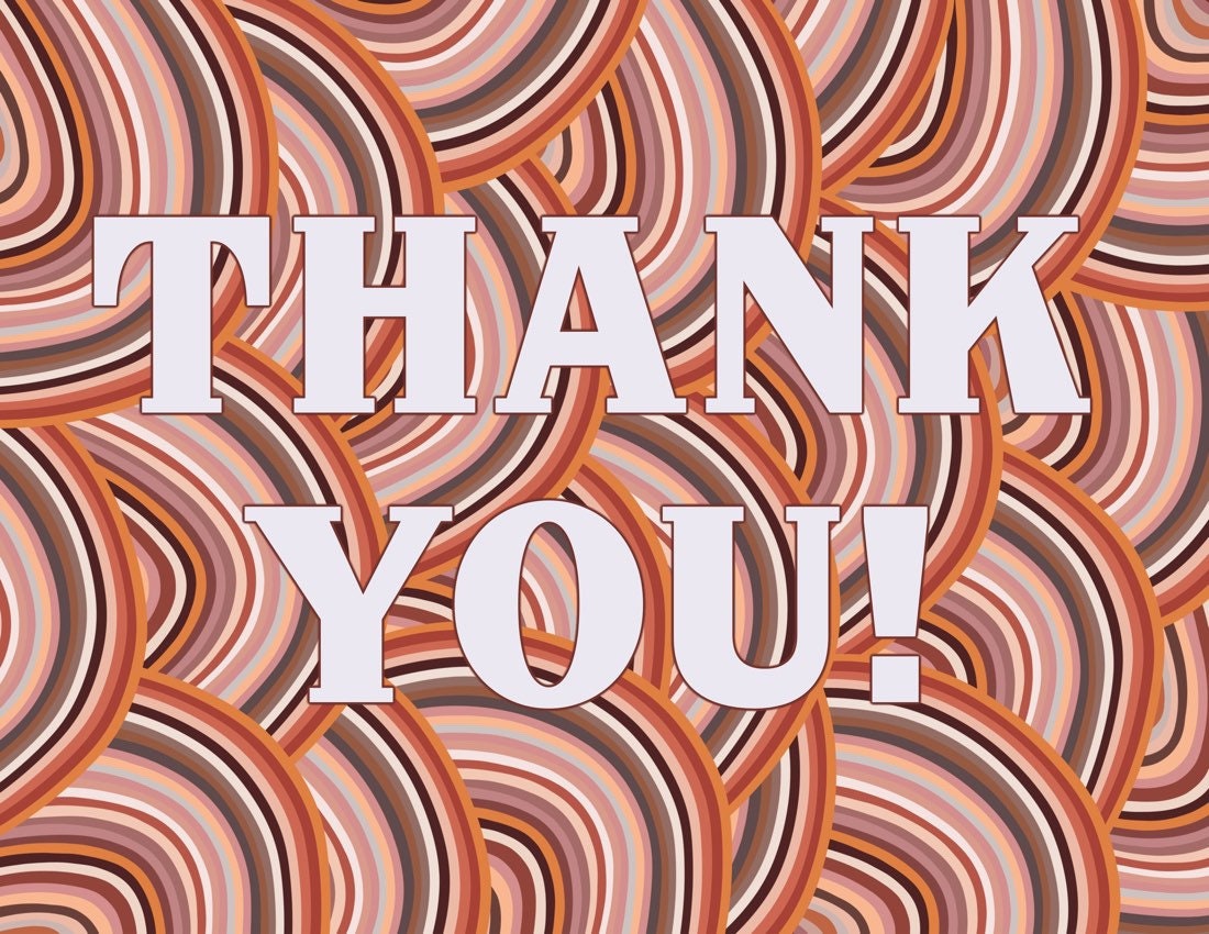 terra cotta abstract design thank you card