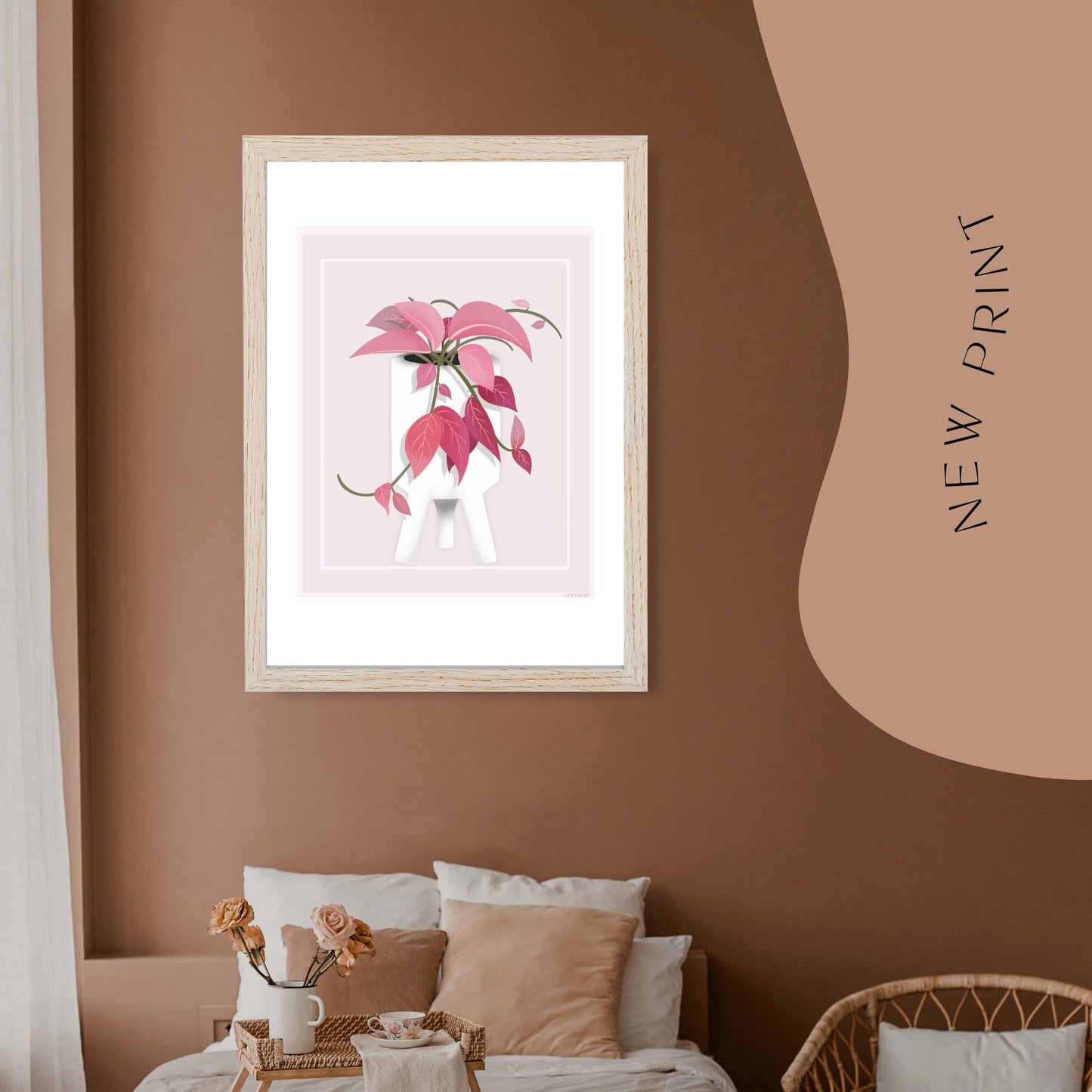 potted plant wall art