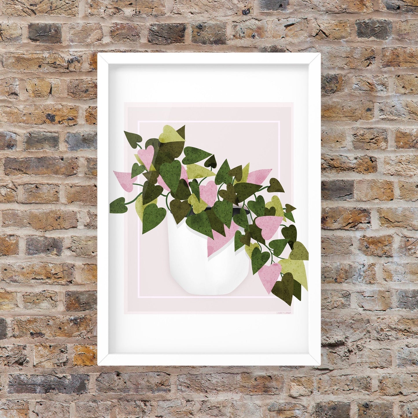 potted plant leafy green wall art