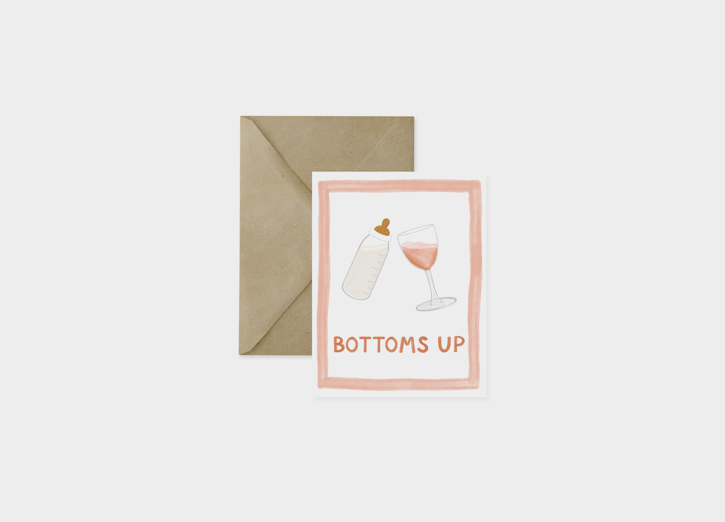 bottoms up, finny new baby greeting card, baby shower greeting card gift