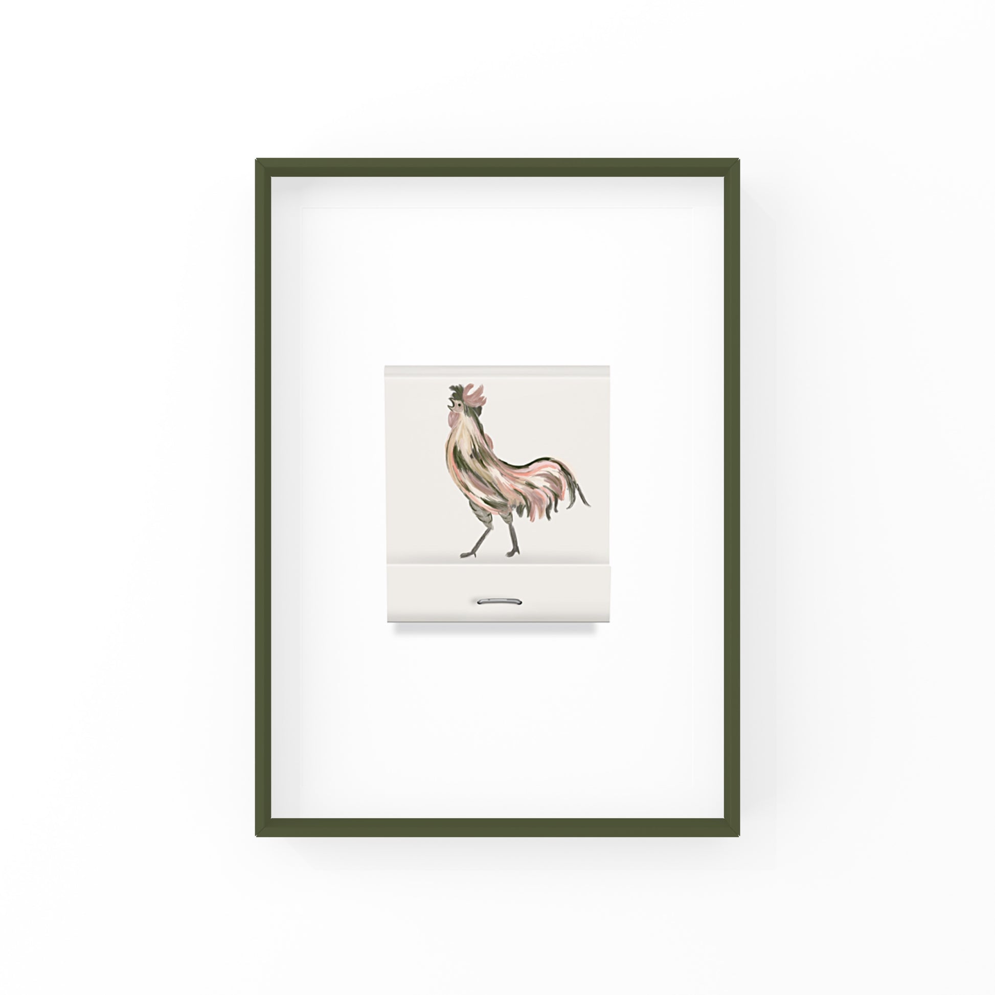 This matchbook print is the perfect way to bring those southern vibes into your home! Featuring a beautifully hand-illustrated rooster.   This art print not only makes the perfect home decor, but it's also a thoughtful and unique housewarming/going away gift or birthday gift. It would go perfectly above a bar cart or in any gallery wall!