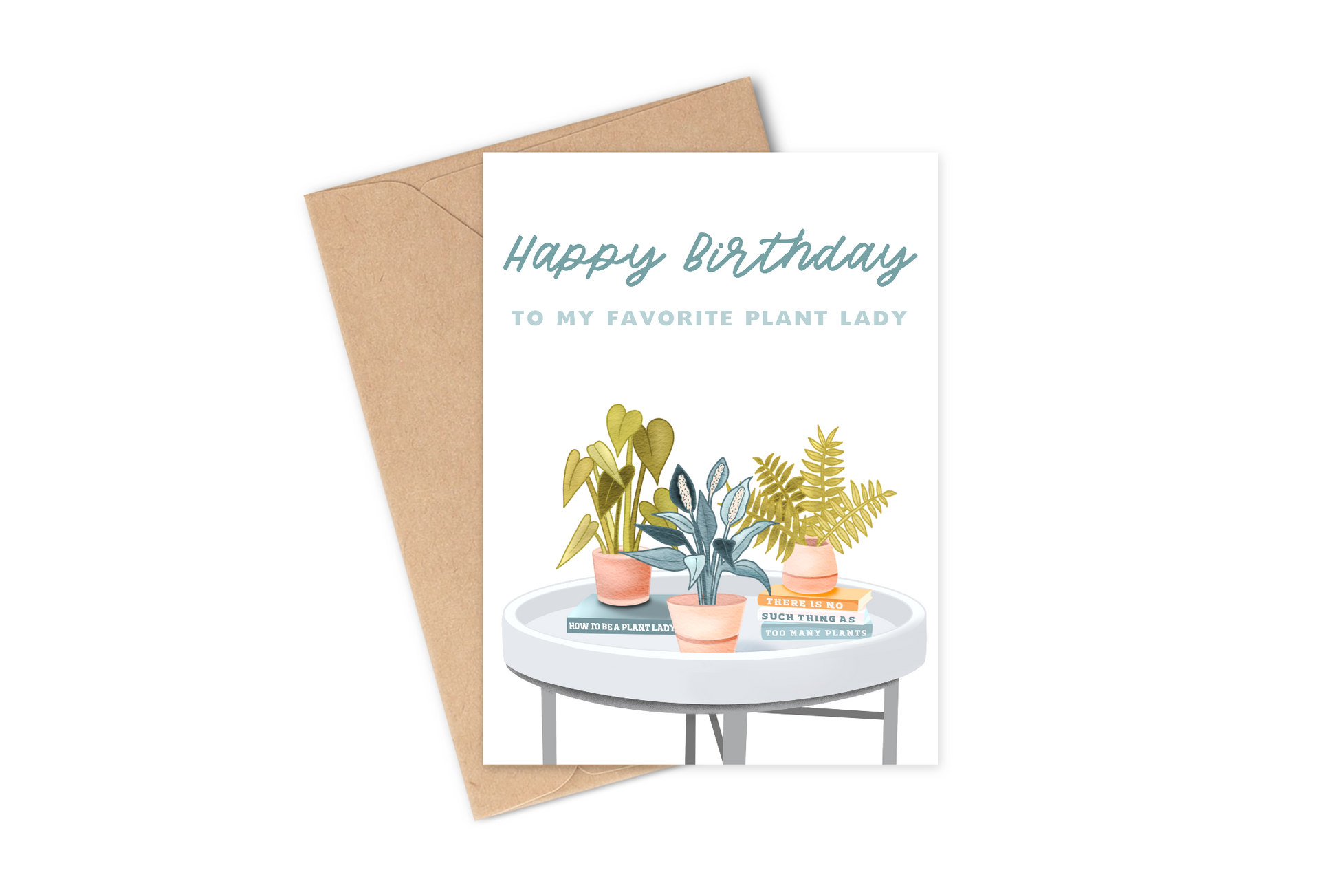 The perfect card for that plant lady in your life! I promise she will be thrilled to get this card on her special birthday.  gift for plant lover, green thumb gift, gardener birthday gift, plant lady funny greeting card hand illustrated.