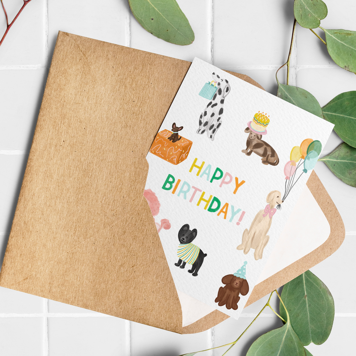 Puppy party Birthday Card