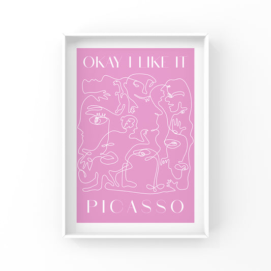 Picasso, but make it... pink! Hang up this minimalist Picasso line art print in any room. It's bright and cheerful and sure to spruce up any of your walls!