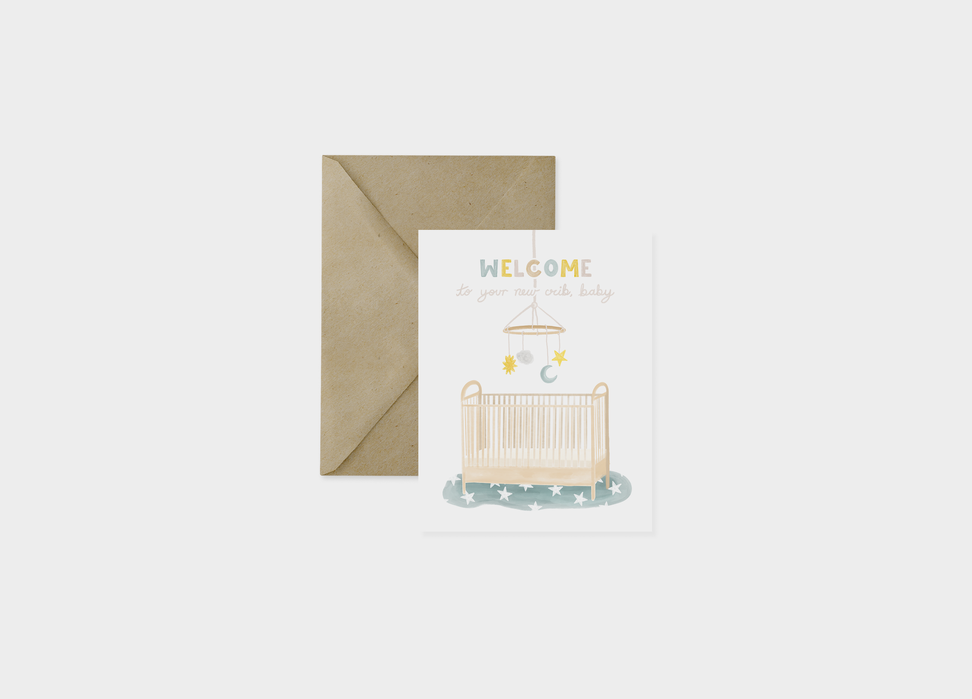 neutral and boho gender neutral baby shower greeting card