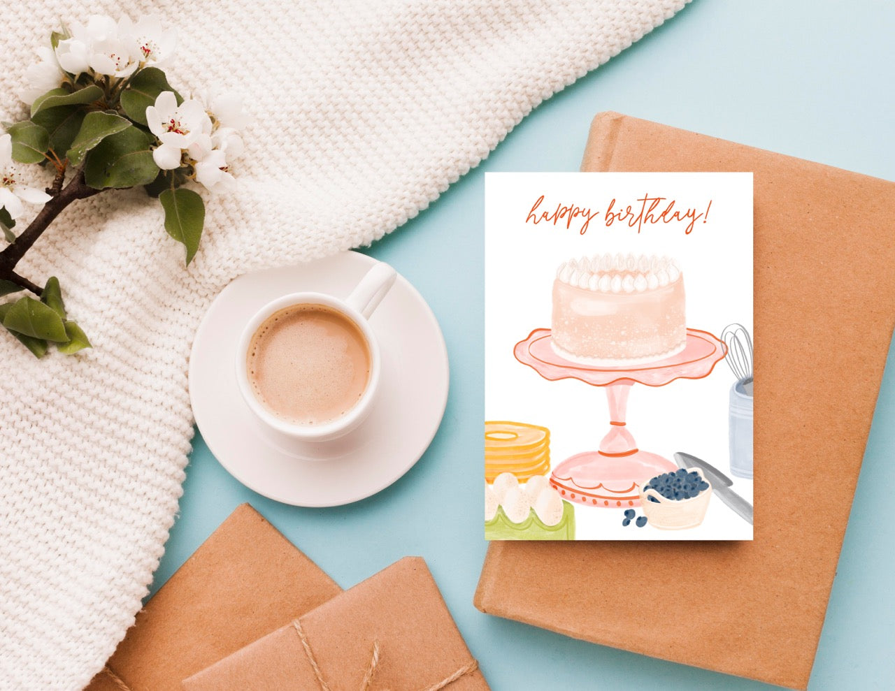 birthday cake greeting card for any age