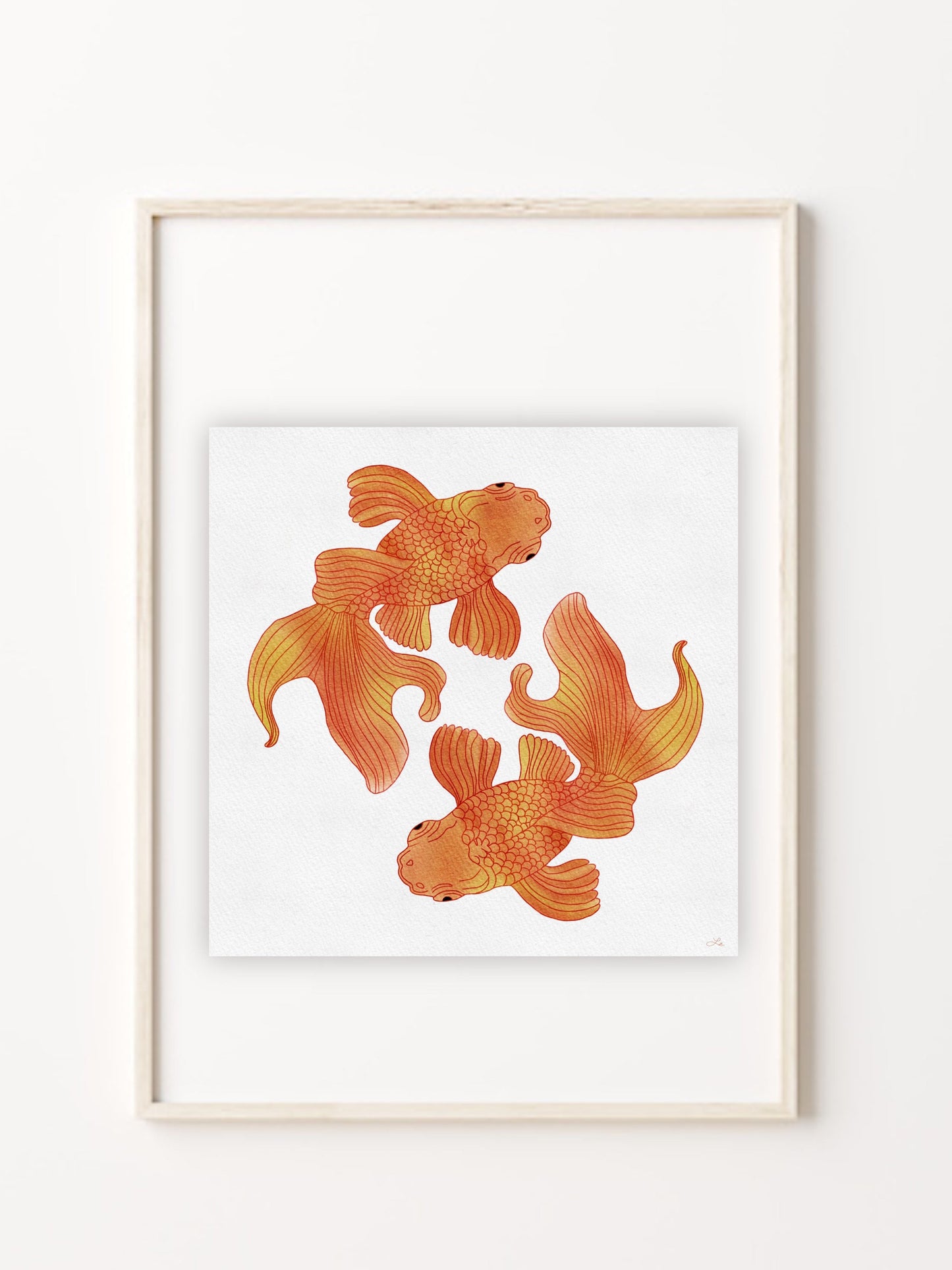 Goldfish Art Print - Orange fish wall art