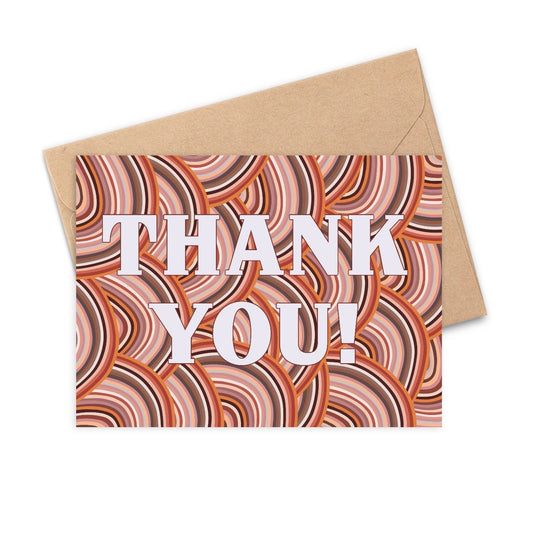 terra cotta striation - abstract design thank you card