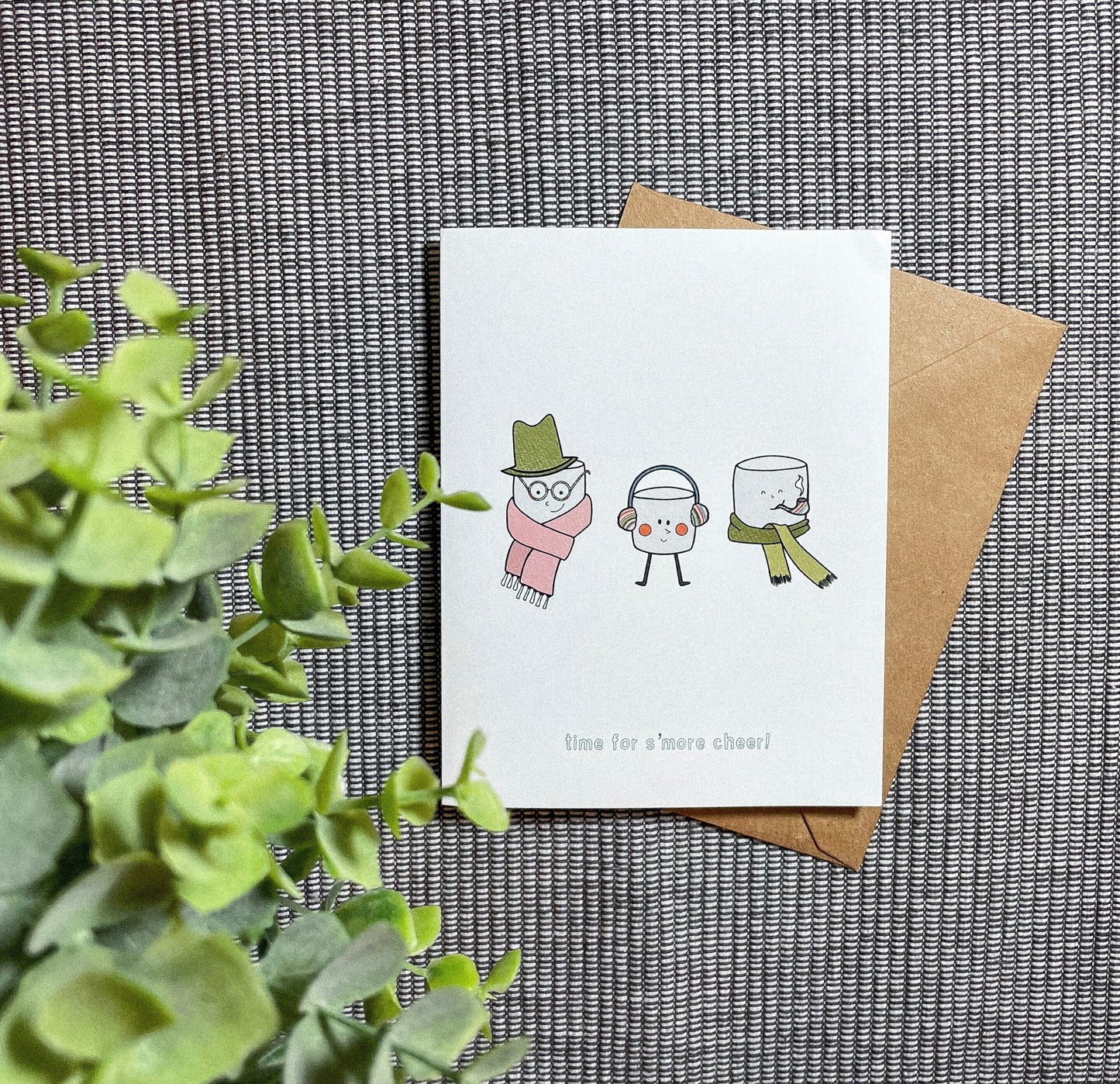 Christmas Card - Three Cozy Marshmallows