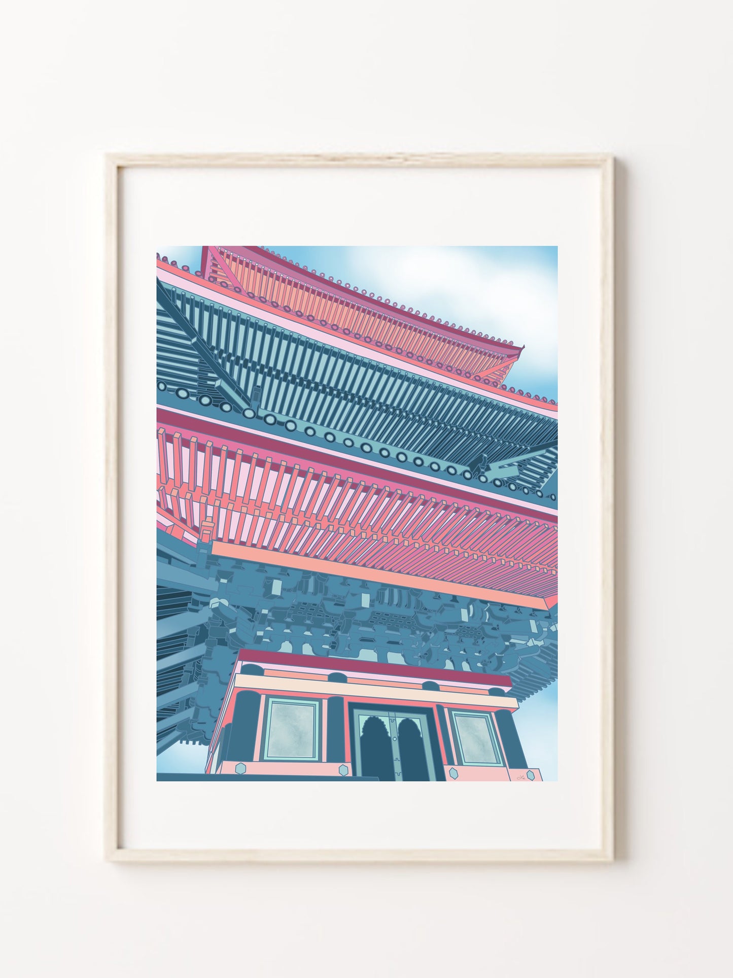 Japanese temple art print