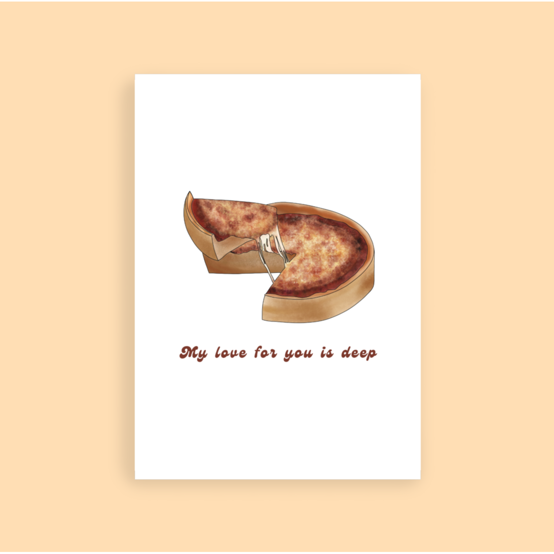 Deep Dish Pizza Love Greeting Card