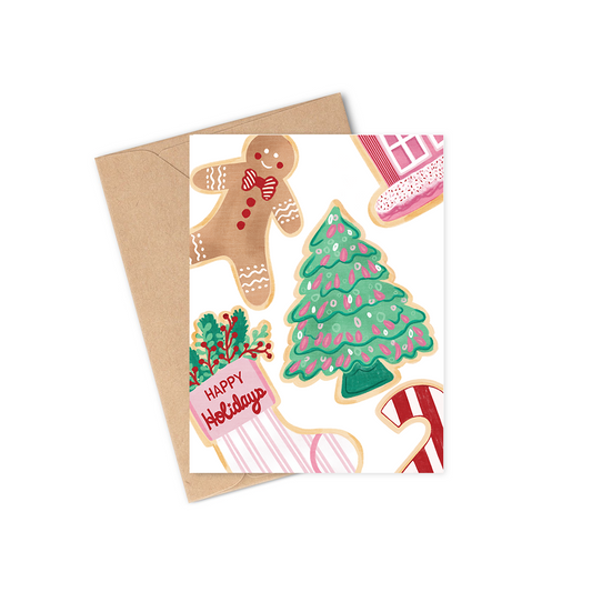 christmas cookies greeting cards, xmas cookies, christmas treats gift